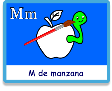 Manzana - Letra m - Colorear - Juegos educativos en español, JuegosArcoiris
